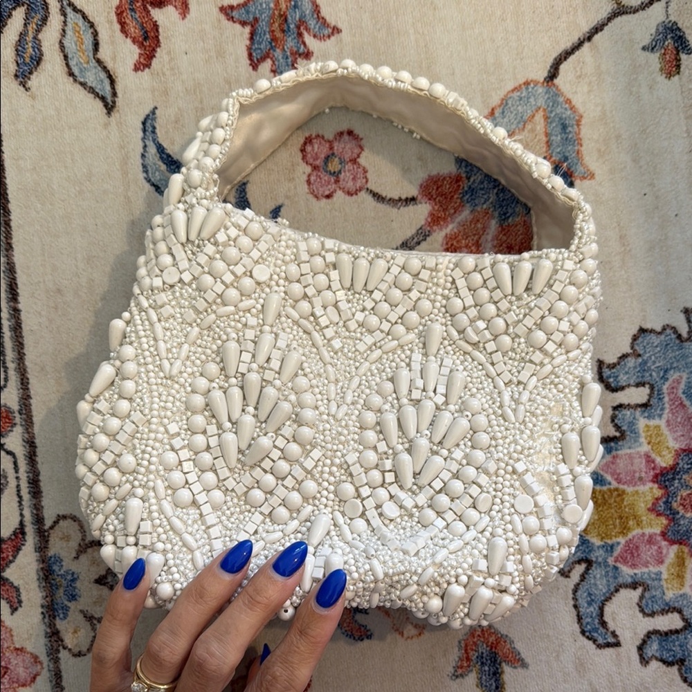 White Beaded Handbag